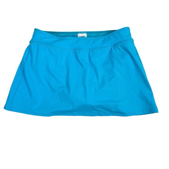 Lands End Women's Turquoise Swim Skirt size 8P 522580 - Picture 1 of 7